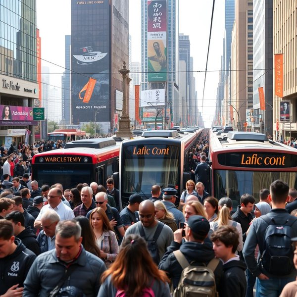 Using public transportation in a modern city
