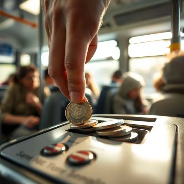 Image of a person paying a bus fare