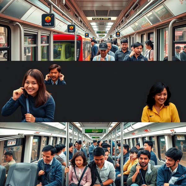 Menggunakan public transportation di kota modern