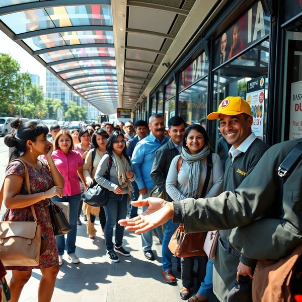 Image of a person paying a bus fare