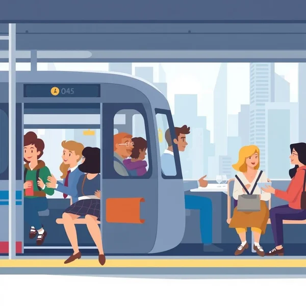Using public transportation in a modern city