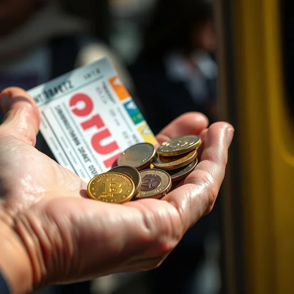 Image of a person paying a bus fare