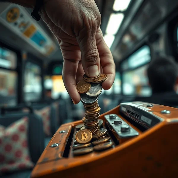 Image of a person paying a bus fare