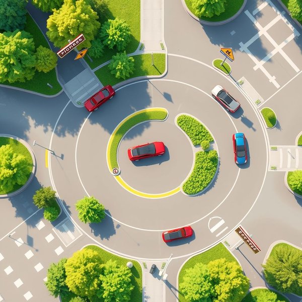 Afbeelding van een roundabout ter illustratie van de woordgroep
