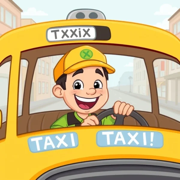 Usando a frase nominal a taxi driver em uma frase