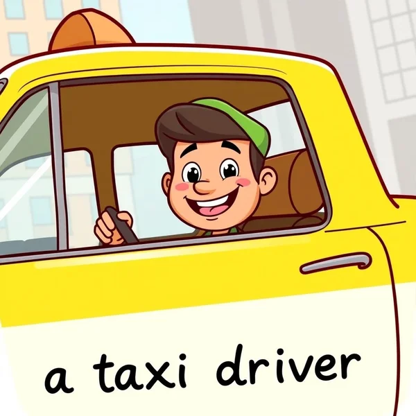Using the noun phrase a taxi driver in a sentence