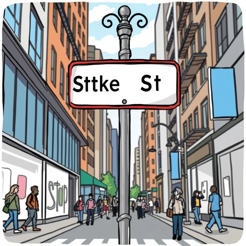 Comprendere e usare il sintagma nominale inglese a street sign