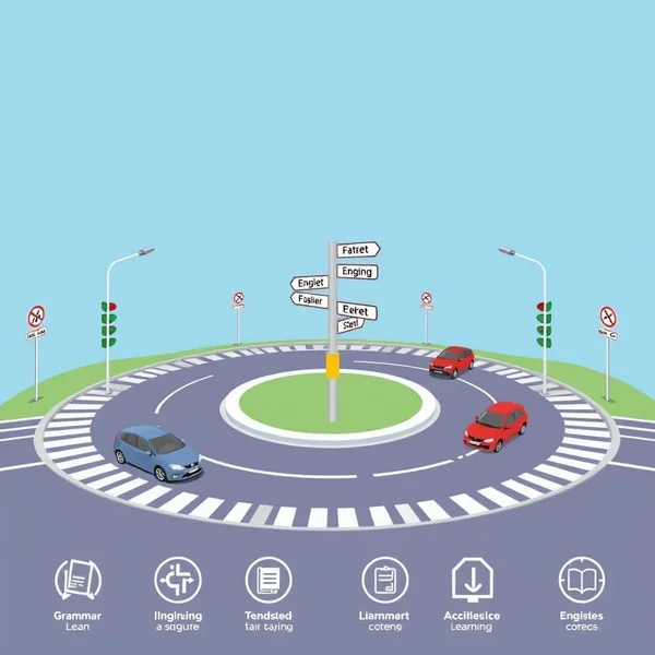 Image showing a roundabout to illustrate the noun phrase