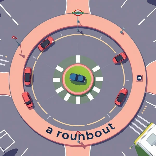 Image showing a roundabout to illustrate the noun phrase