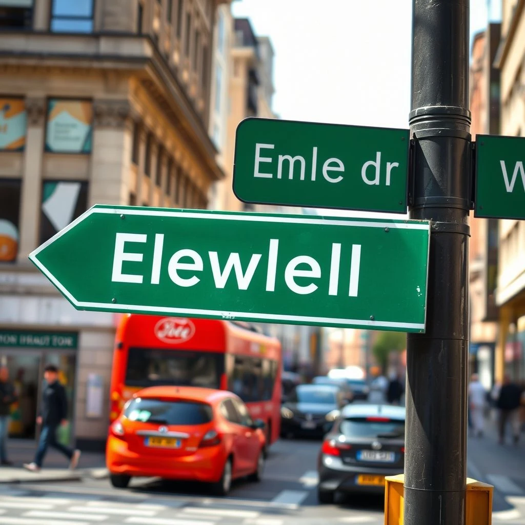 Comprensión y uso de la frase nominal a street sign en inglés