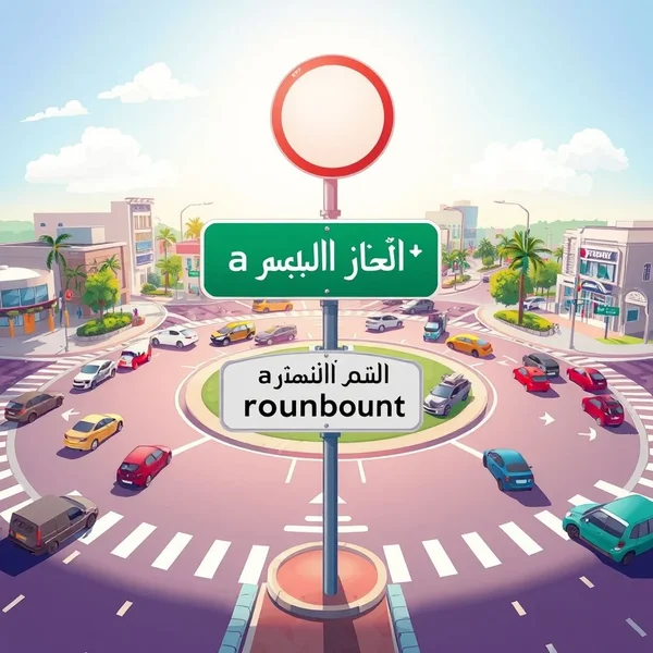 صورة توضح a roundabout لتوضيح العبارة الاسمية