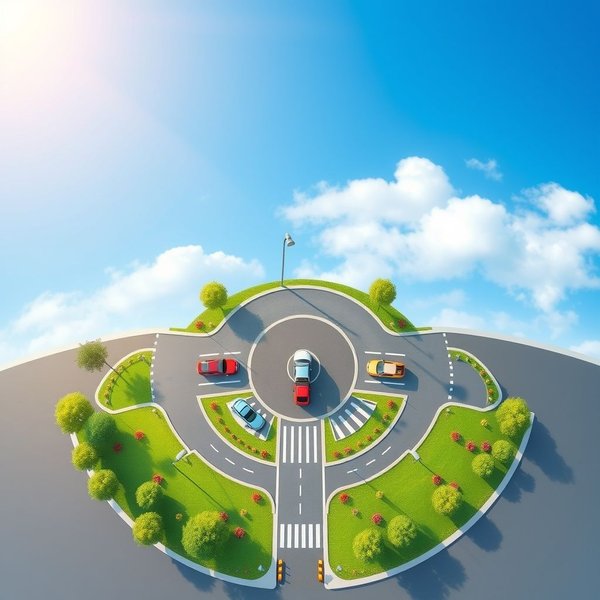 Image showing a roundabout to illustrate the noun phrase
