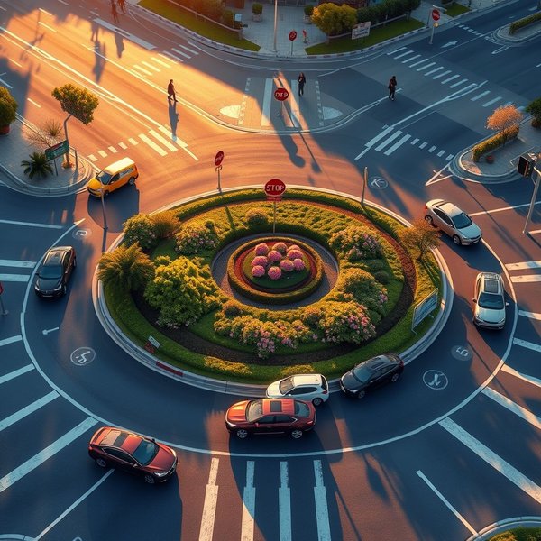 Image showing a roundabout to illustrate the noun phrase