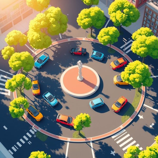 Image showing a roundabout to illustrate the noun phrase