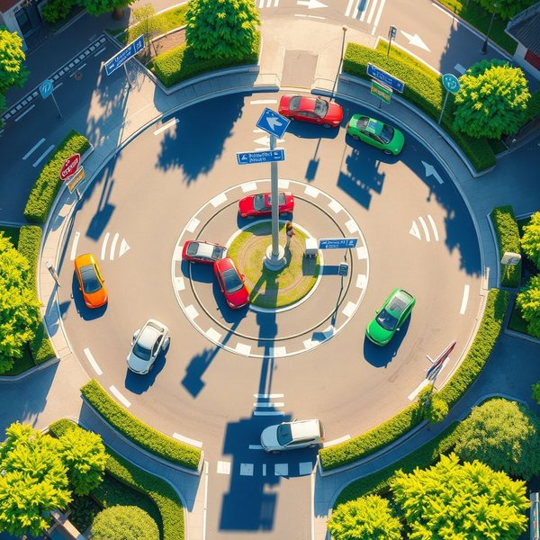 Image showing a roundabout to illustrate the noun phrase
