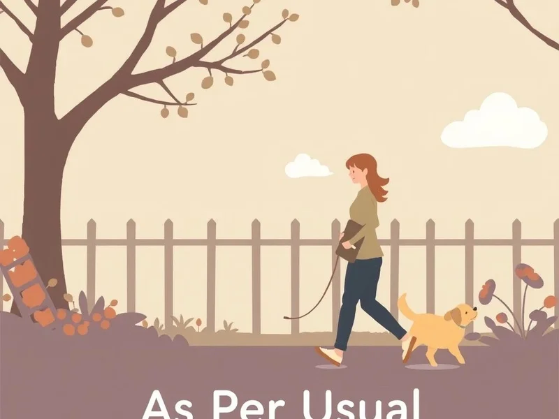 Image showing a routine or typical daily scene with the text "As Per Usual" subtly integrated