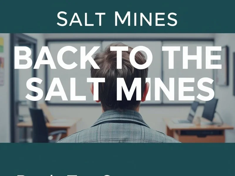 Understanding the idiom Back To The Salt Mines