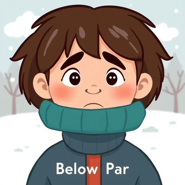 Alguien con aspecto un poco indispuesto, ilustrando el concepto de sentirse Below Par