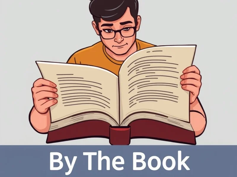 Image showing a person following a rule book to understand 'By The Book'