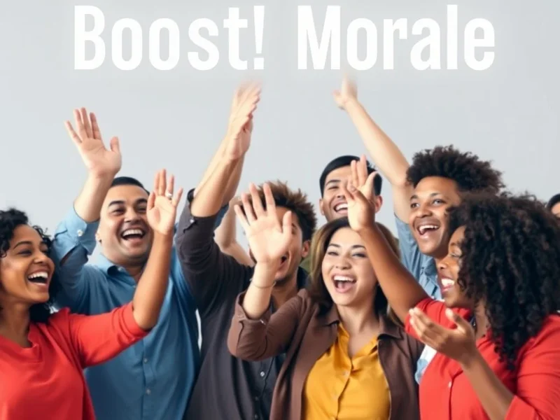 Image showing a team cheering, illustrating the concept to Boost Morale