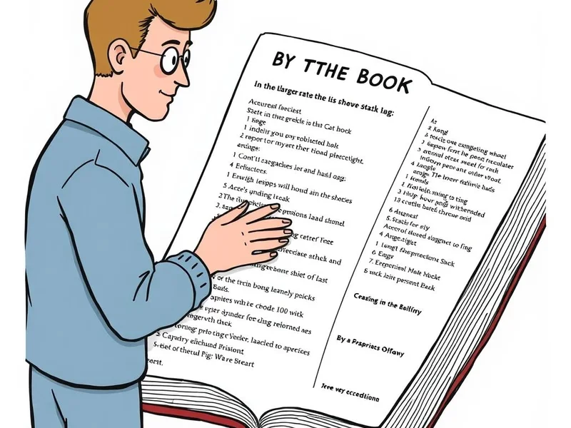 Image showing a person following a rule book to understand 'By The Book'