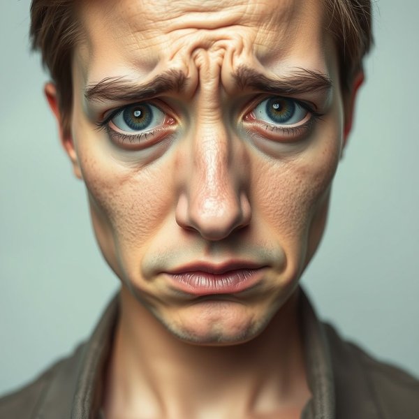 Man looking conflicted, symbolizing the idiom "Between A Rock And A Hard Place"