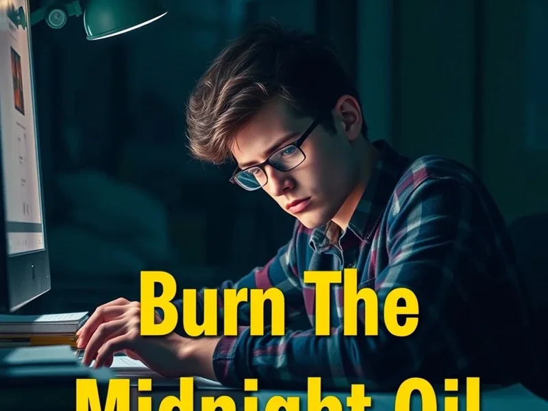 A student focused on books late at night, illustrating how to Burn The Midnight Oil