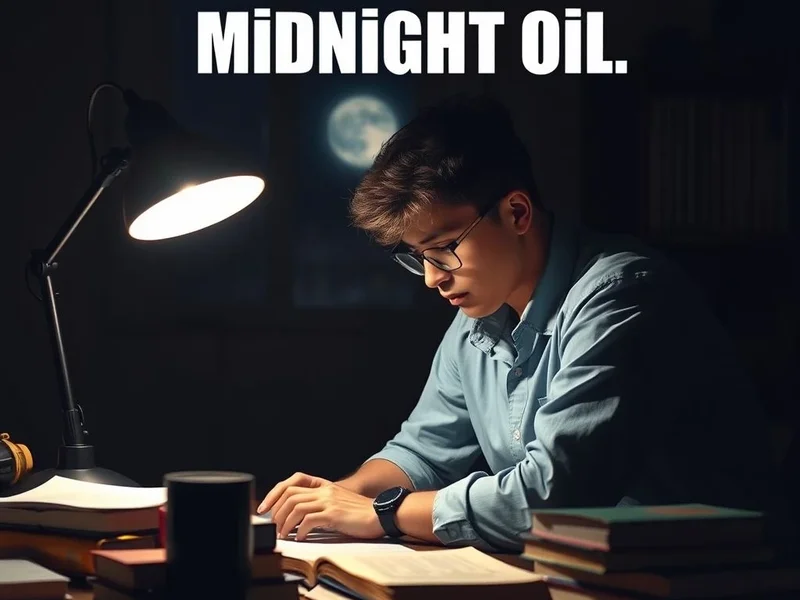 Một học sinh tập trung vào sách vở lúc đêm khuya, minh họa cách để Burn The Midnight Oil