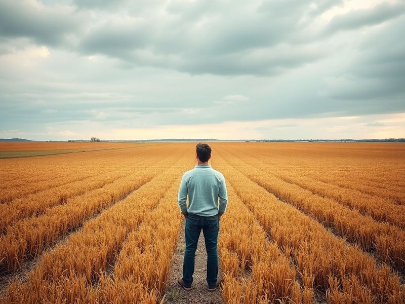 Hình ảnh người đàn ông đang cân nhắc một quyết định lớn, minh họa cho thành ngữ Bet The Farm