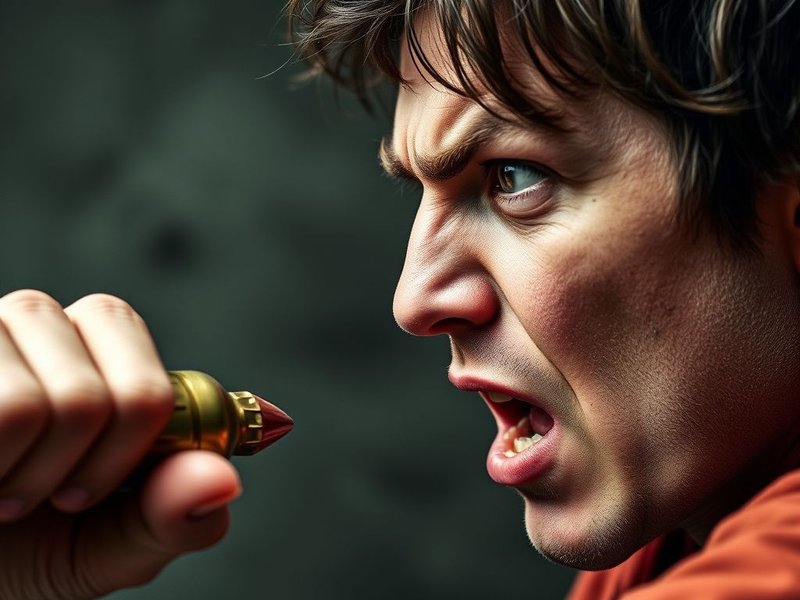 A determined person ready to Bite The Bullet, symbolizing facing a challenge