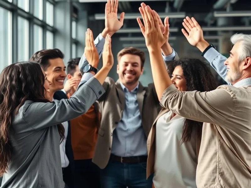 Image showing a team cheering, illustrating the concept to Boost Morale