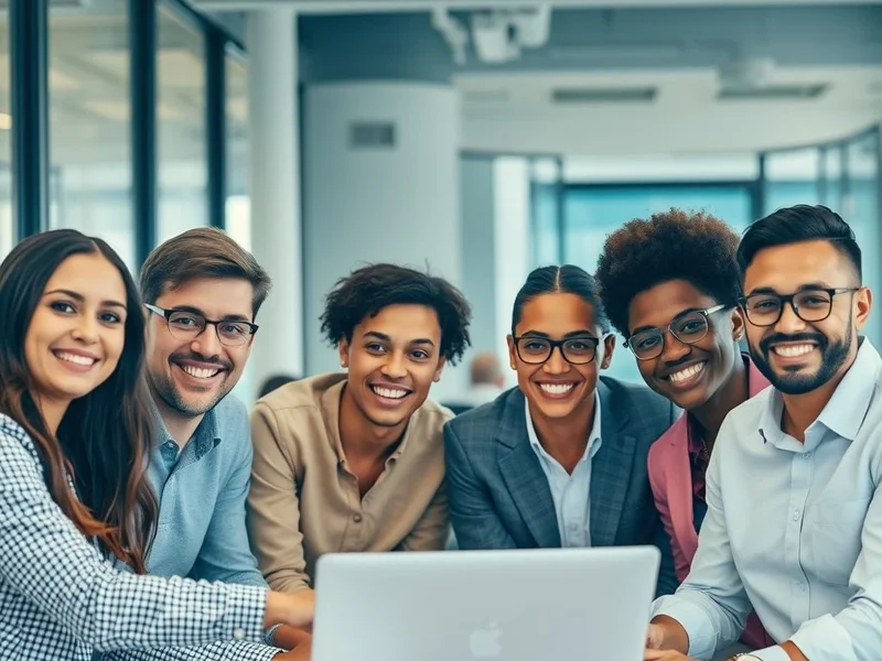 Image title: Members of a Close-Knit Team Collaborating