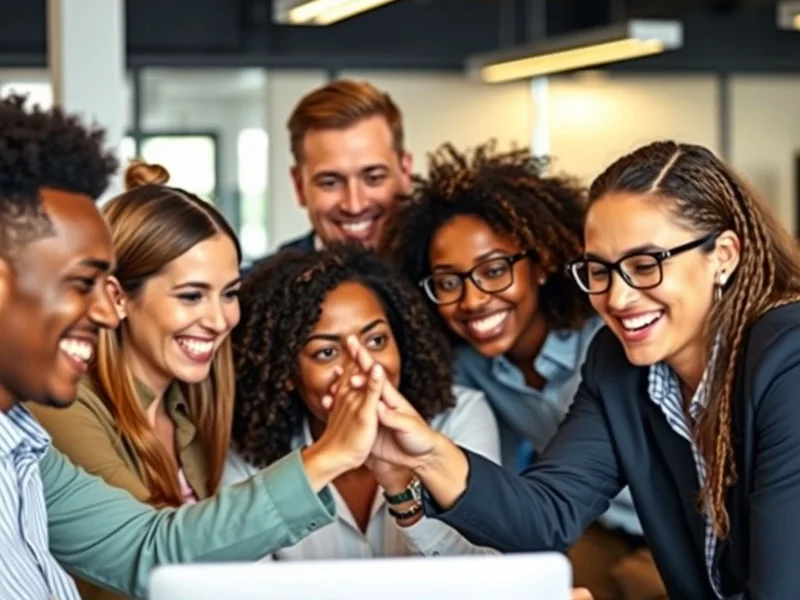 Image title: Members of a Close-Knit Team Collaborating