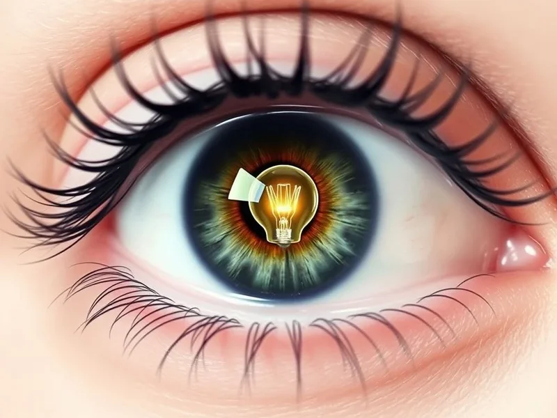 Image of a wide open eye with a lightbulb, signifying an eye-opener moment