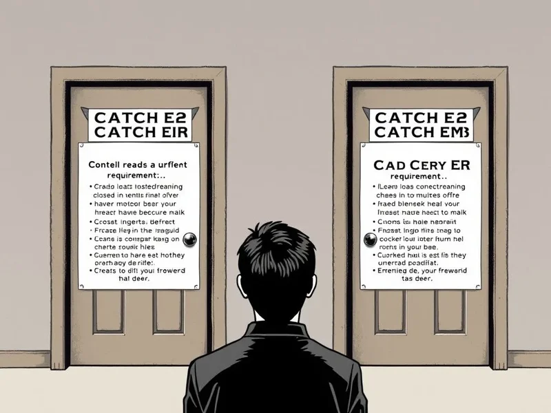 A visual representation of a person looking confused at a Catch-22 Situation, perhaps a circular maze with no exit