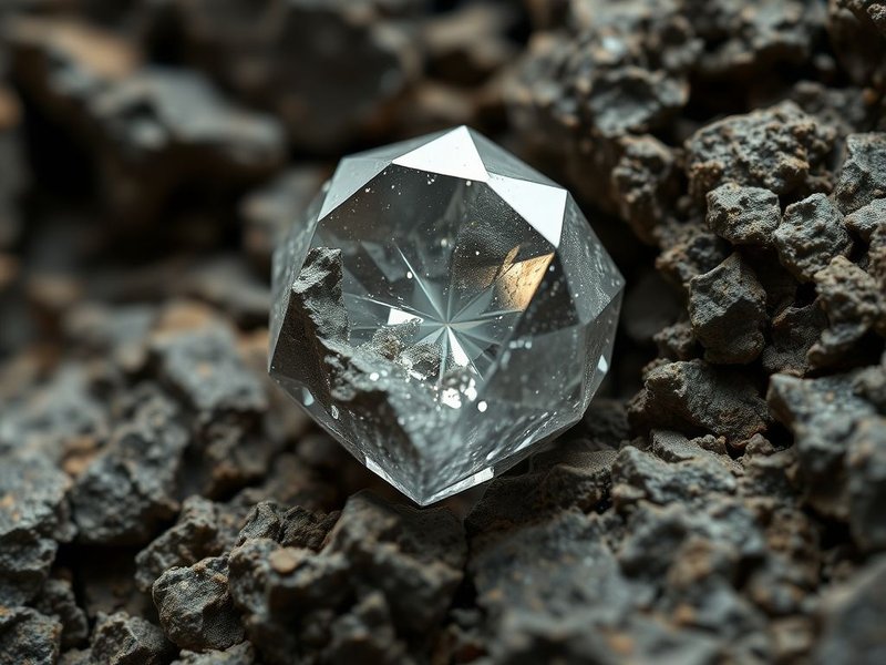 A partially polished diamond in a rocky setting, illustrating the idiom Diamond In The Rough