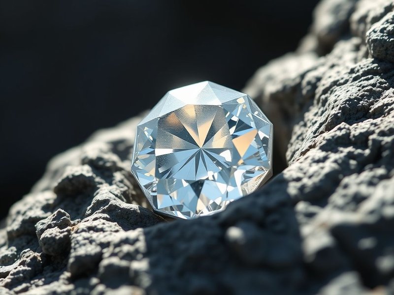 A partially polished diamond in a rocky setting, illustrating the idiom Diamond In The Rough