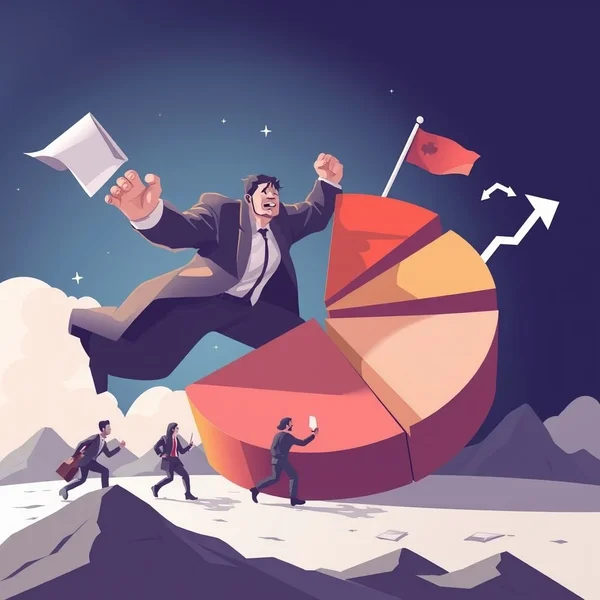 A visual representation of how a company can Corner The Market in a specific industry