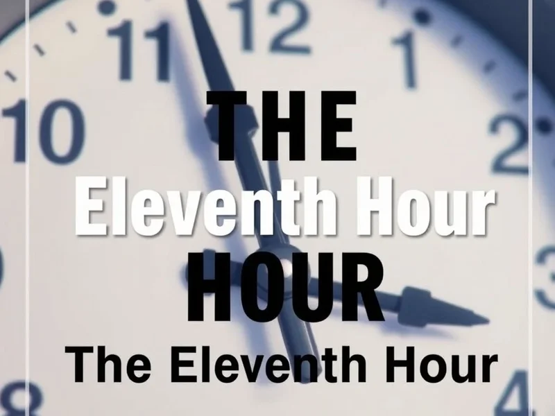 A clock showing the time close to midnight, illustrating the Eleventh Hour