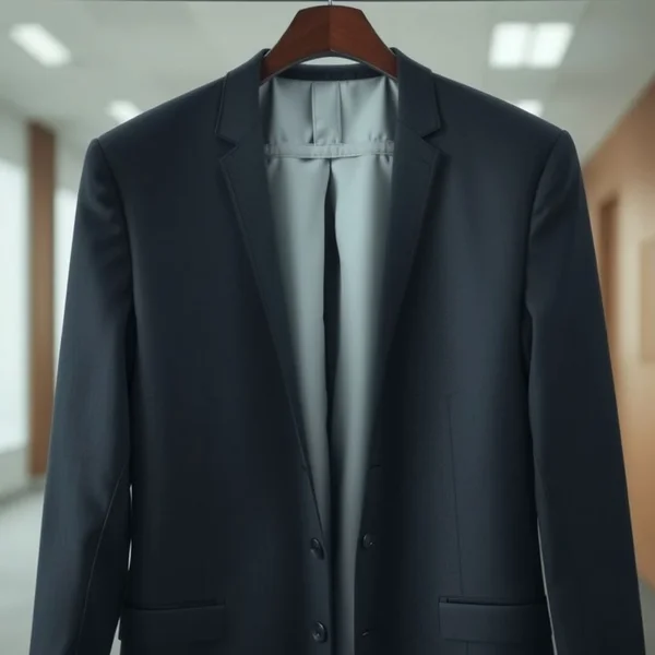 An empty suit hanging on a hanger, symbolizing the idiom "Empty Suit"
