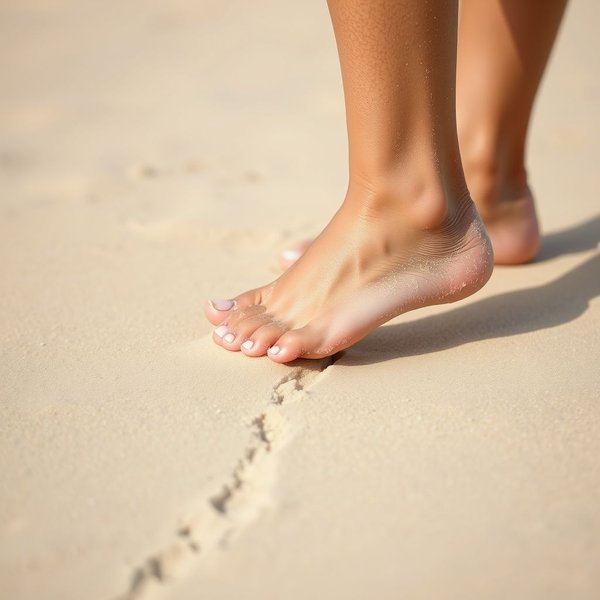 Woman drawing a line in the sand to illustrate how to Draw The Line idiomatically