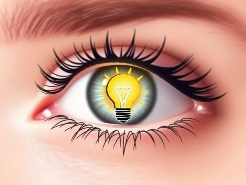 Image of a wide open eye with a lightbulb, signifying an eye-opener moment