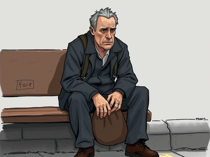 Man sitting alone looking Down And Out