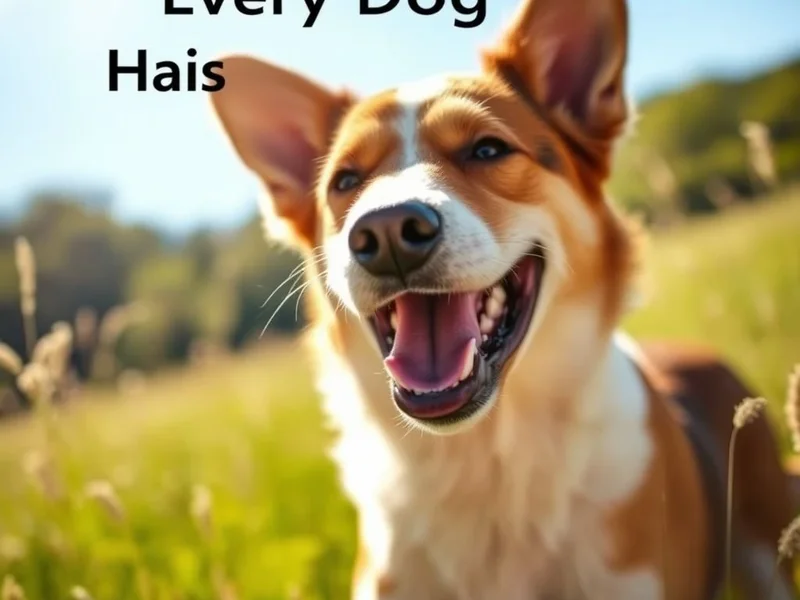 Chó vui vẻ đắm mình dưới ánh nắng mặt trời, minh họa cho thành ngữ "Every Dog Has Its Day"