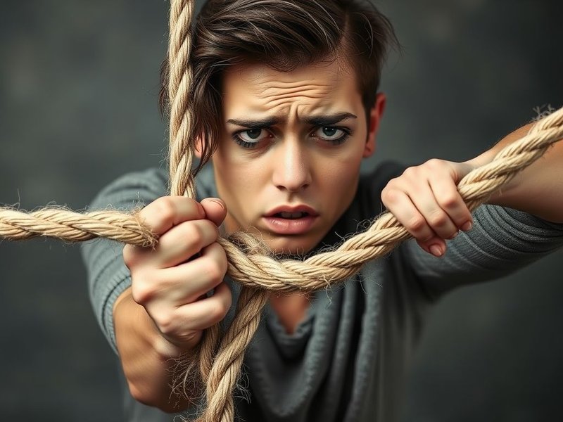 Imagem de uma corda desgastada, ilustrando o significado de End Of One's Rope