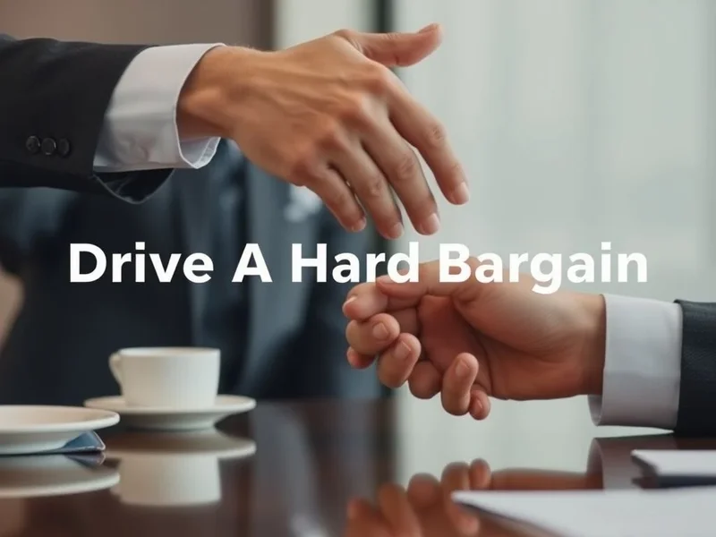 A person successfully negotiating, illustrating how to drive a hard bargain