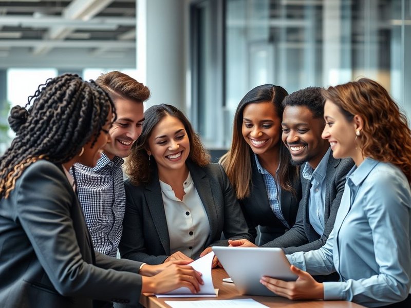 Image title: Members of a Close-Knit Team Collaborating