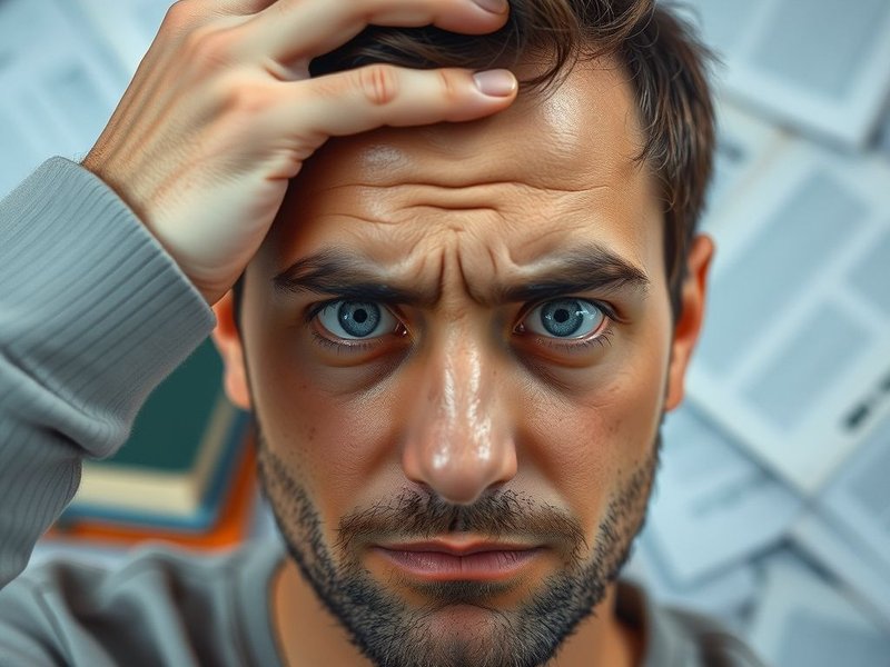 Image showing someone looking confused, trying to remember something, with the text "Draw A Blank"