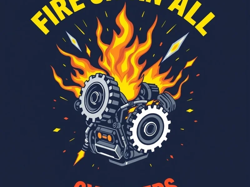 Illustration representing 'Fire On All Cylinders' with dynamic gears and sparks to show peak performance