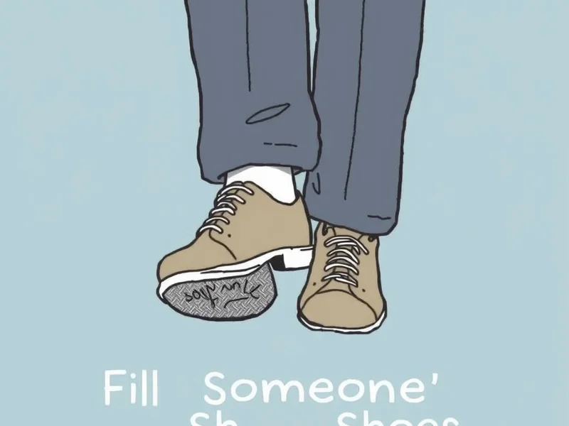A pair of large shoes next to a smaller pair, illustrating the concept of "Fill Someone's Shoes"